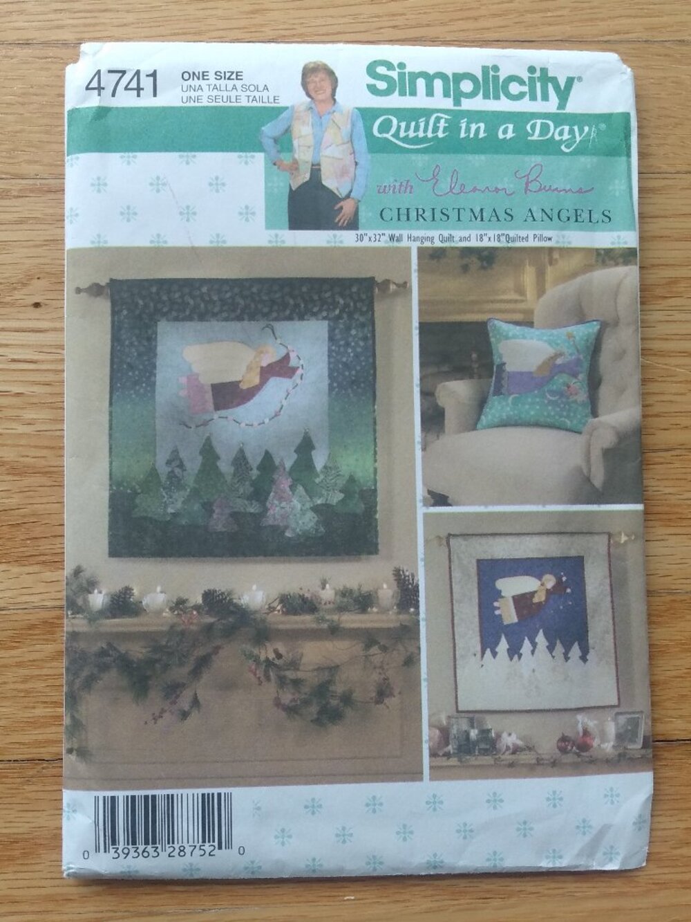 Vintage Guardian Angel Tooth Fairy Quilting Pattern Wallhanging Pillow 4741
